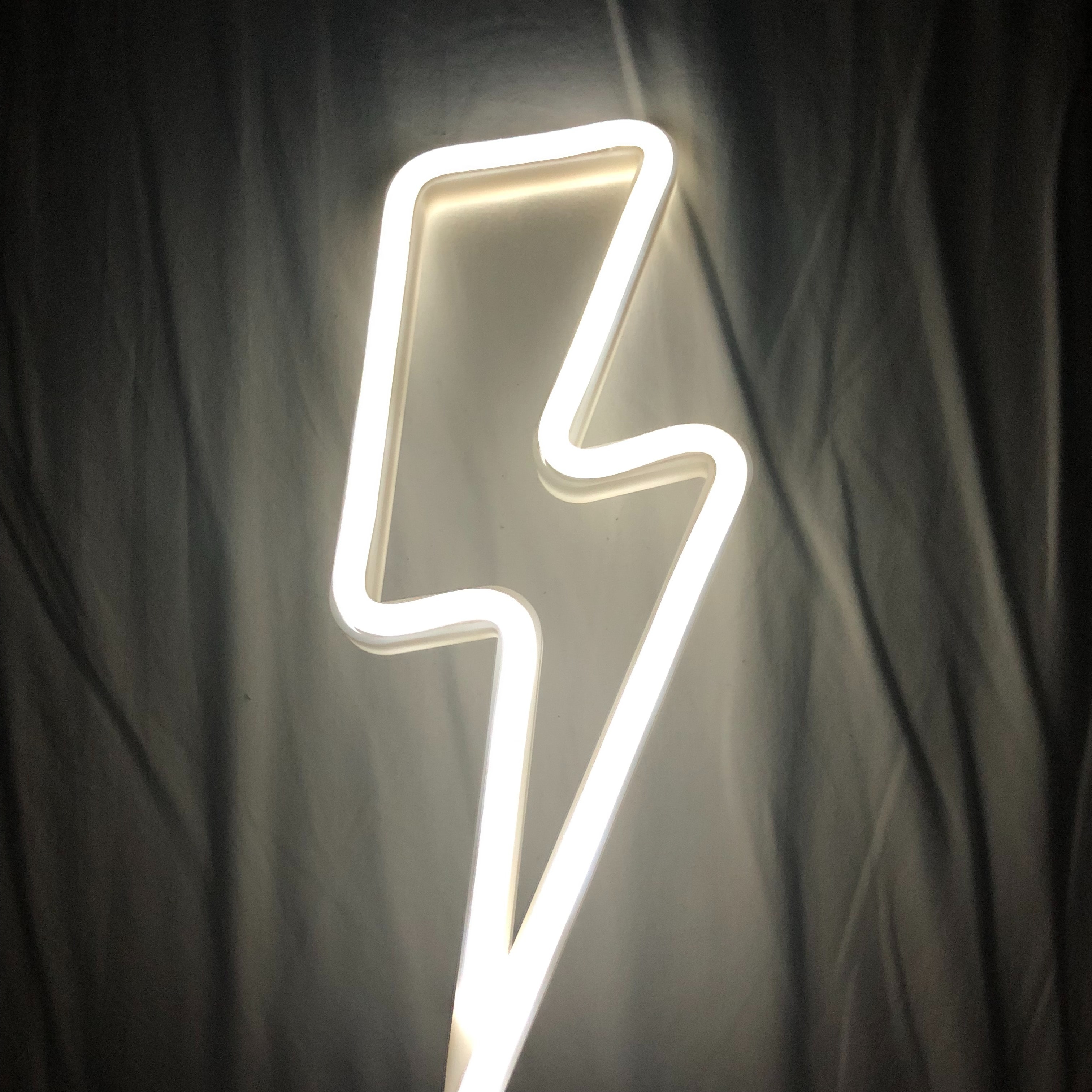 a neon lightning bolt